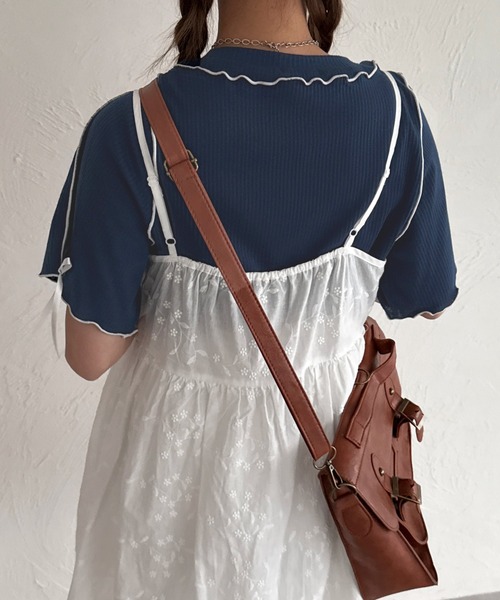 kutir（クティール）の「半袖リボンメロートップス（Tシャツ/カットソー・レディース・ネイビー/レッド/アイボリー/ブラック・FREE）」の19枚目の写真