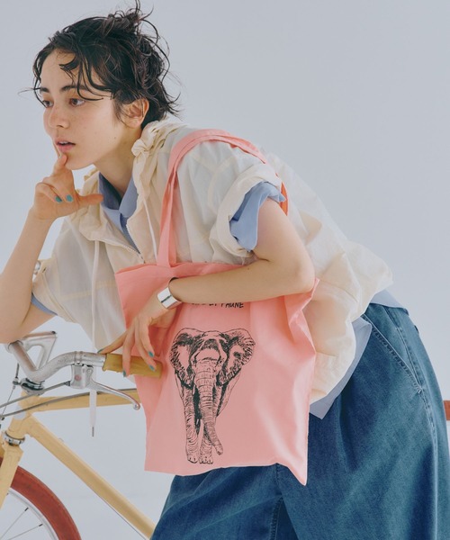 studio CLIP（スタディオクリップ）の「アソートアニマルプリントトート（トートバッグ・レディース・ナチュラル/ブルー/ベージュ/スモーク/ピンク/グリーン・FREE）」の2枚目の写真