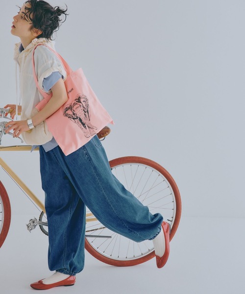 studio CLIP（スタディオクリップ）の「アソートアニマルプリントトート（トートバッグ・レディース・ナチュラル/ブルー/ベージュ/スモーク/ピンク/グリーン・FREE）」の7枚目の写真