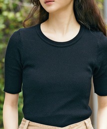 Adriana Kay | Adriana Kay/アドリアナケイ 変形リブ 5分袖プルオーバー(Tシャツ/カットソー)