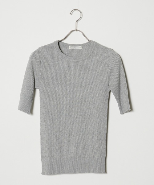 Adriana Kay（アドリアナケイ）の「Adriana Kay/アドリアナケイ 変形リブ 5分袖プルオーバー（Tシャツ/カットソー・レディース・ブラック・FREE）」の9枚目の写真