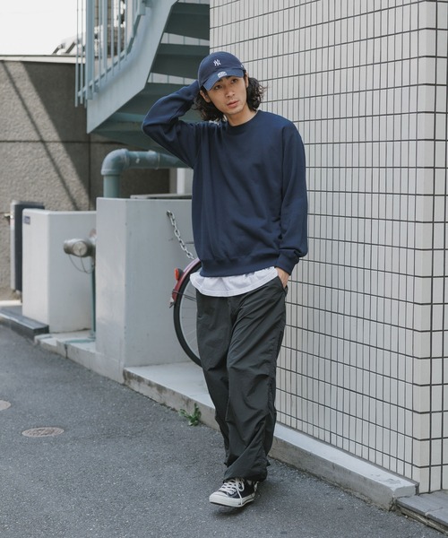 CROSS & STITCH（クロスステッチ）の「CROSS&STITCH/クロスアンドステッチ 10oz 裏毛 スウェット カジュアルトレーナー クルーネック 無地 ユニセックス（スウェット・メンズ・ネイビー/ホワイト/アッシュ/オリーブ/ライトブルー/ブラック/レッド・S/XL/L/M）」の12枚目の写真