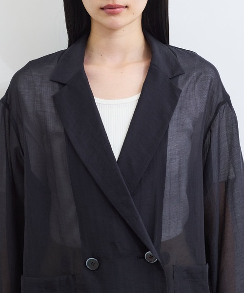 VIS(ビス)の「シアーリラックスジャケット(テーラードジャケット・レディース・ブラック/ベージュ・FREE)」の10枚目の写真
