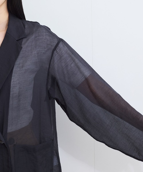 VIS(ビス)の「シアーリラックスジャケット(テーラードジャケット・レディース・ブラック/ベージュ・FREE)」の11枚目の写真