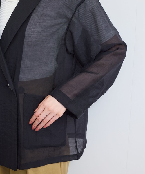 VIS(ビス)の「シアーリラックスジャケット(テーラードジャケット・レディース・ブラック/ベージュ・FREE)」の14枚目の写真