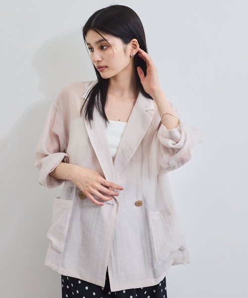 VIS(ビス)の「シアーリラックスジャケット(テーラードジャケット・レディース・ブラック/ベージュ・FREE)」の17枚目の写真