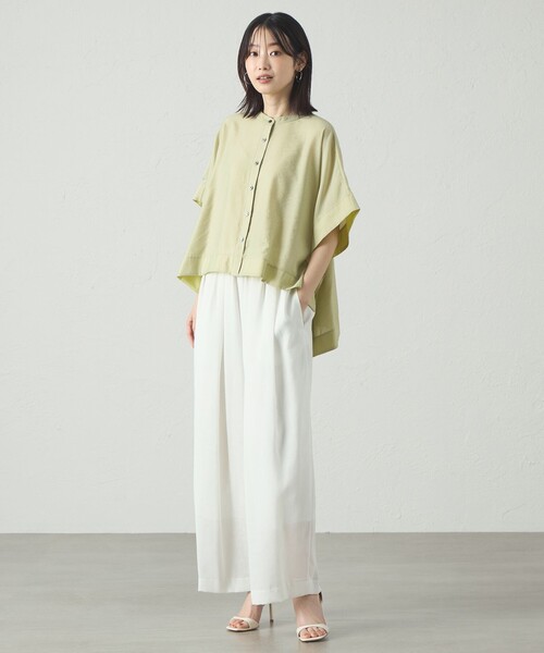 CAST:（キャストコロン）の「【1枚で着映える】スクエアパタ－ンブラウス（シャツ/ブラウス・レディース・ライトイエロー/オフホワイト/ネイビー・M）」の15枚目の写真