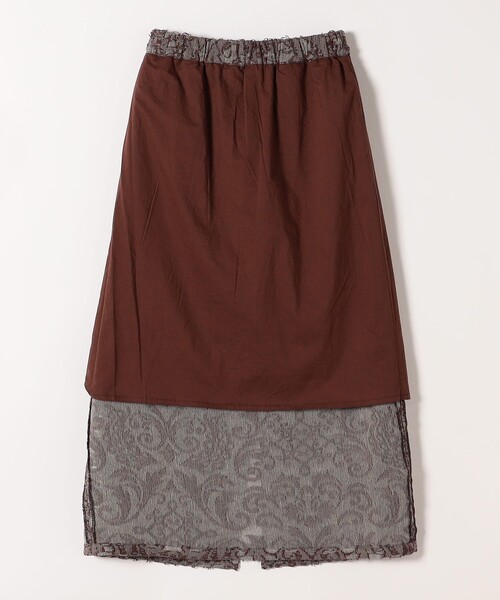 SHIPS any（シップス エニィ）の「SHIPS any:〈手洗い可能〉メッシュ ジャカード イージー Iライン スカート（スカート・レディース・ブルー/ブラウン・ONE SIZE）」の9枚目の写真