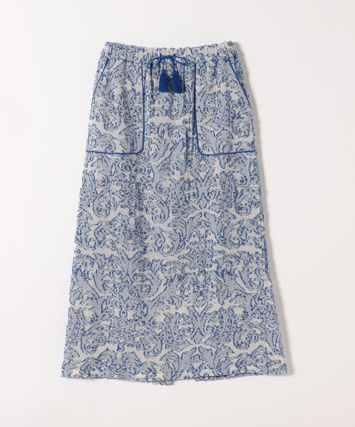 SHIPS any（シップス エニィ）の「SHIPS any:〈手洗い可能〉メッシュ ジャカード イージー Iライン スカート（スカート・レディース・ブルー/ブラウン・ONE SIZE）」の6枚目の写真