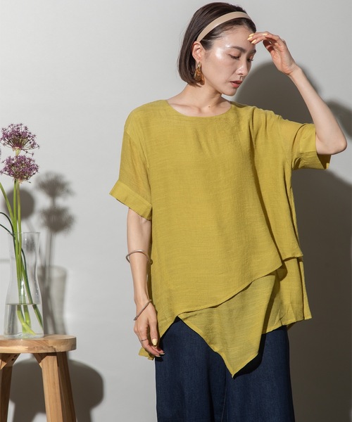 lodie(ロディ)の「イレギュラーヘム リラックスプルオーバー(シャツ/ブラウス・レディース・チャコールグレー/サックスブルー/ライトグリーン/アイボリー・FREE)」の1枚目の写真