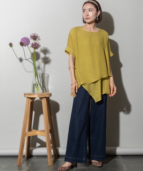 lodie(ロディ)の「イレギュラーヘム リラックスプルオーバー(シャツ/ブラウス・レディース・チャコールグレー/サックスブルー/ライトグリーン/アイボリー・FREE)」の19枚目の写真