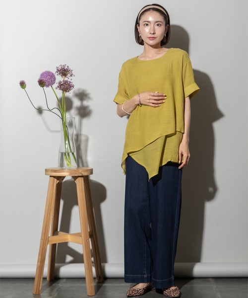 lodie(ロディ)の「イレギュラーヘム リラックスプルオーバー(シャツ/ブラウス・レディース・チャコールグレー/サックスブルー/ライトグリーン/アイボリー・FREE)」の18枚目の写真