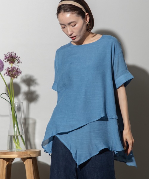 lodie(ロディ)の「イレギュラーヘム リラックスプルオーバー(シャツ/ブラウス・レディース・チャコールグレー/サックスブルー/ライトグリーン/アイボリー・FREE)」の16枚目の写真