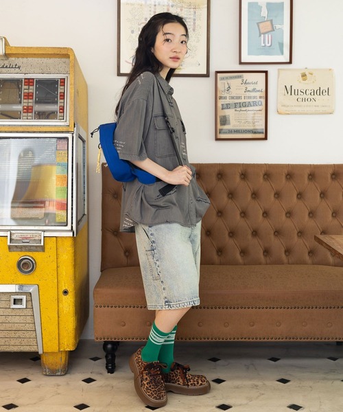 niko and...（ニコアンド）の「【NKJ 2025AW】DOUBLE KNEE HARF PANTS（デニムパンツ・レディース・ライトブルー/ライトグレー・MEDIUM/LARGE）」の5枚目の写真