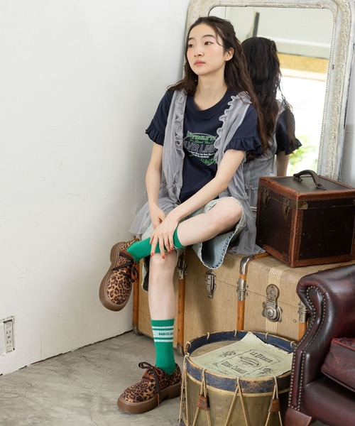 niko and...（ニコアンド）の「【NKJ 2025AW】DOUBLE KNEE HARF PANTS（デニムパンツ・レディース・ライトブルー/ライトグレー・MEDIUM/LARGE）」の9枚目の写真