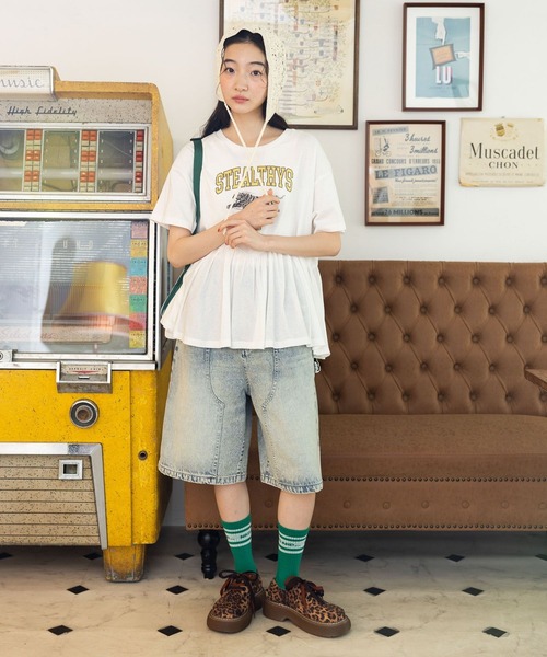 niko and...（ニコアンド）の「【NKJ 2025AW】DOUBLE KNEE HARF PANTS（デニムパンツ・レディース・ライトブルー/ライトグレー・MEDIUM/LARGE）」の10枚目の写真