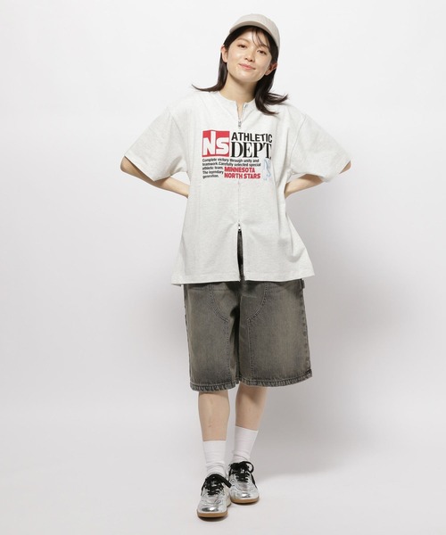 niko and...（ニコアンド）の「【NKJ 2025AW】DOUBLE KNEE HARF PANTS（デニムパンツ・レディース・ライトブルー/ライトグレー・MEDIUM/LARGE）」の12枚目の写真