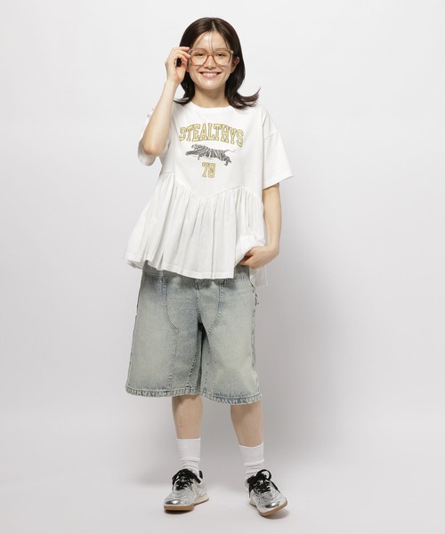 niko and...（ニコアンド）の「【NKJ 2025AW】DOUBLE KNEE HARF PANTS（デニムパンツ・レディース・ライトブルー/ライトグレー・MEDIUM/LARGE）」の15枚目の写真