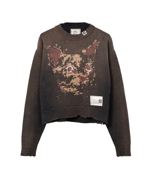 Cat Jacquard Knit Sweater（ニット/セーター）｜Maison MIHARA