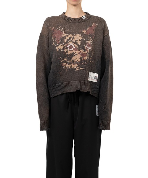 Maison MIHARA YASUHIRO(メゾンミハラヤスヒロ)の「Cat Jacquard Knit Sweater(ニット/セーター・レディース・ブラック/ベージュ/グレー・36/38/40)」の5枚目の写真