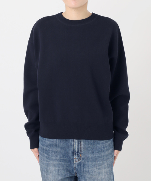 ポムポムSpick & Span 2wayネイビー カーディガン オーバー WEB限定》2WAYスナップボタンロゴニット（カーディガン/ボレロ