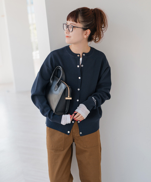WEB限定》2WAYスナップボタンロゴニット（カーディガン/ボレロ