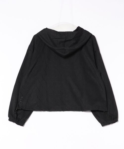 INTERPLANET(インタープラネット)の「アイレット調ZIPフードパーカー(ブルゾン・レディース・ブラック/アイボリー・FREE)」の3枚目の写真