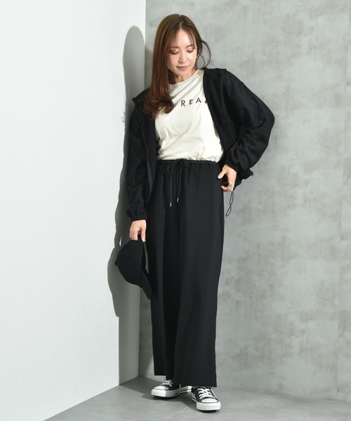 INTERPLANET(インタープラネット)の「アイレット調ZIPフードパーカー(ブルゾン・レディース・ブラック/アイボリー・FREE)」の20枚目の写真