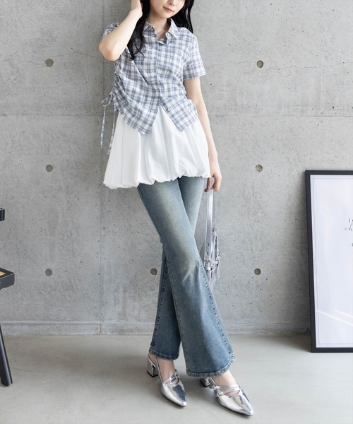 clear（クリア）の「2wayバルーンミニスカート[着回し抜群 ガーリー 主役級 レイヤード]≪SS新作≫（スカート・レディース・オフホワイト/ブラック・F）」の19枚目の写真