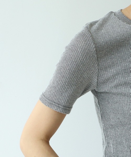 yuni（ユニ　）の「△コットン / ポリエステル natural テレコ half sleeves T-シャツ（Tシャツ/カットソー・レディース・ブラック/ホワイト・FREE）」の11枚目の写真