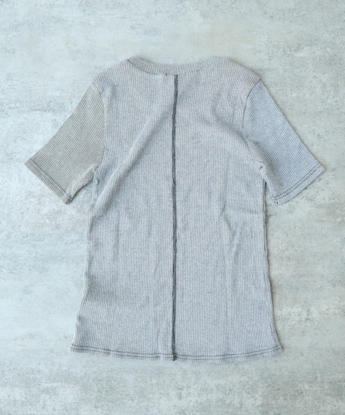 yuni（ユニ　）の「△コットン / ポリエステル natural テレコ half sleeves T-シャツ（Tシャツ/カットソー・レディース・ブラック/ホワイト・FREE）」の5枚目の写真