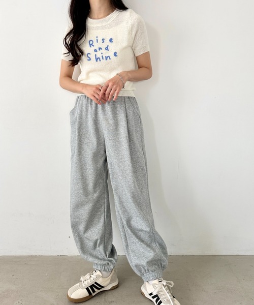 LOVALOT(ラバロット)の「ロゴ半袖ニット(ニット/セーター・レディース・チャコール/オフホワイト/ブルー/ブラウン・M)」の15枚目の写真