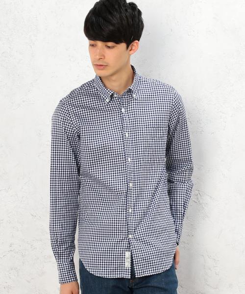 green label relaxing(グリーンレーベルリラクシング)の「□GIZA TWILL GGM/CHK BD シャツ◆(シャツ/ブラウス・メンズ・ブラック/ダークブラウン/ネイビー・X-LARGE/MEDIUM/SMALL/LARGE)」の1枚目の写真