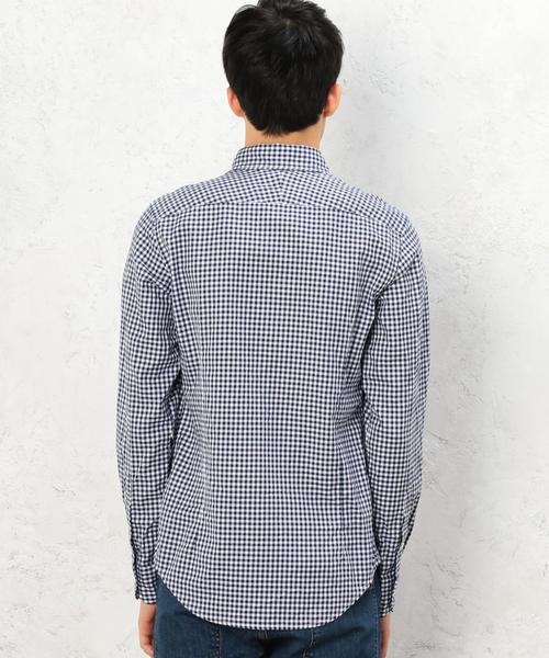 green label relaxing(グリーンレーベルリラクシング)の「□GIZA TWILL GGM/CHK BD シャツ◆(シャツ/ブラウス・メンズ・ブラック/ダークブラウン/ネイビー・X-LARGE/MEDIUM/SMALL/LARGE)」の8枚目の写真