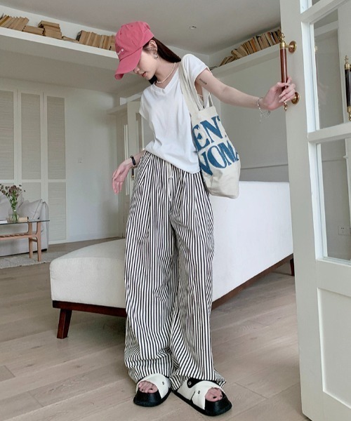 yuue' ( wear )（ユーイ）の「ストライプ柄タックワイドイージーパンツ（その他パンツ・レディース・アイボリー・FREE）」の17枚目の写真