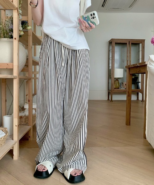 yuue' ( wear )（ユーイ）の「ストライプ柄タックワイドイージーパンツ（その他パンツ・レディース・アイボリー・FREE）」の19枚目の写真