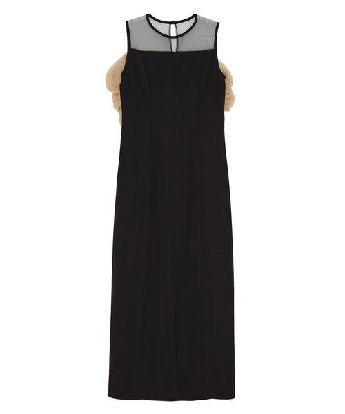 セール】【LEJA】フロントリボンチュールIラインワンピースドレス2点