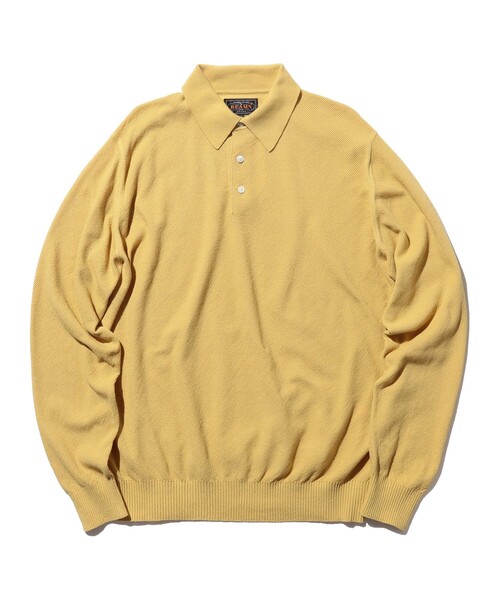 BEAMS PLUS（ビームスプラス）の「Knit Polo Pique 14G（ポロシャツ・メンズ・レッド/ネイビー/イエロー/オリーブ・XL/L/M/S）」の3枚目の写真