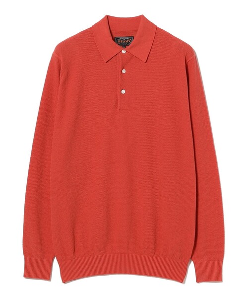 BEAMS PLUS（ビームスプラス）の「Knit Polo Pique 14G（ポロシャツ・メンズ・レッド/ネイビー/イエロー/オリーブ・XL/L/M/S）」の19枚目の写真