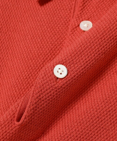 BEAMS PLUS（ビームスプラス）の「Knit Polo Pique 14G（ポロシャツ・メンズ・レッド/ネイビー/イエロー/オリーブ・XL/L/M/S）」の17枚目の写真