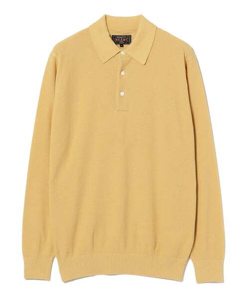 BEAMS PLUS（ビームスプラス）の「Knit Polo Pique 14G（ポロシャツ・メンズ・レッド/ネイビー/イエロー/オリーブ・XL/L/M/S）」の16枚目の写真