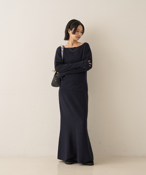 Rouge vif Anna（ルージュヴィフアンナ）の「【セットアップ対応】フレアドルマンニットプルオーバー（ニット/セーター・レディース・ブラウン/ボルドー/ダークネイビー・フリー）」の11枚目の写真