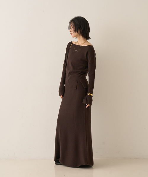 Rouge vif Anna（ルージュヴィフアンナ）の「【セットアップ対応】フレアドルマンニットプルオーバー（ニット/セーター・レディース・ブラウン/ボルドー/ダークネイビー・フリー）」の14枚目の写真