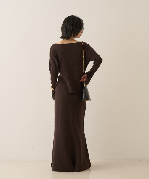 Rouge vif Anna（ルージュヴィフアンナ）の「【セットアップ対応】フレアドルマンニットプルオーバー（ニット/セーター・レディース・ブラウン/ボルドー/ダークネイビー・フリー）」の15枚目の写真