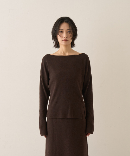 Rouge vif Anna（ルージュヴィフアンナ）の「【セットアップ対応】フレアドルマンニットプルオーバー（ニット/セーター・レディース・ブラウン/ボルドー/ダークネイビー・フリー）」の16枚目の写真