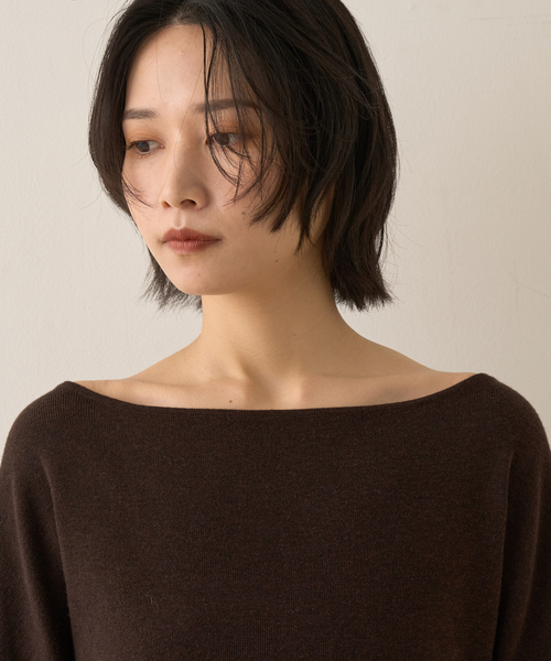 Rouge vif Anna（ルージュヴィフアンナ）の「【セットアップ対応】フレアドルマンニットプルオーバー（ニット/セーター・レディース・ブラウン/ボルドー/ダークネイビー・フリー）」の7枚目の写真