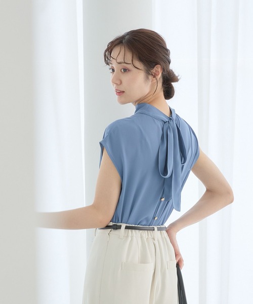 良品✨マルニ アブストラクトプリント バックリボン ブラウス カットソー バックリボンデザインブラウス577726（シャツ/ブラウス