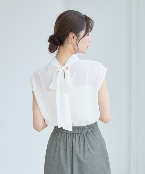 ブラウス シャツ バックリボンデザインブラウス577726 レディース バックリボンデザインブラウス577726（シャツ/ブラウス