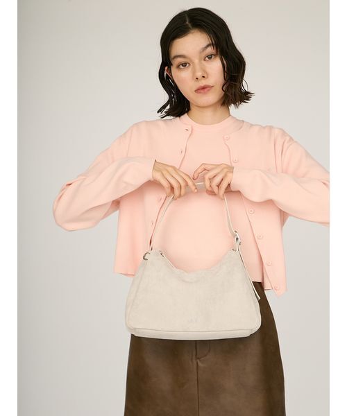 emmi（エミ）の「スエードショルダーバッグ（ショルダーバッグ・レディース・ライトグレー/ダークブラウン/ミント・F）」の17枚目の写真