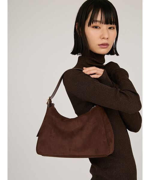 emmi（エミ）の「スエードショルダーバッグ（ショルダーバッグ・レディース・ライトグレー/ダークブラウン/ミント・F）」の21枚目の写真